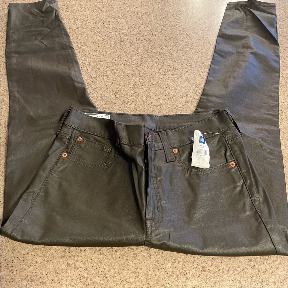 Make an offer!!  GAP NWT Dark Brown Coated True Skinny Midrise Sz 28/6